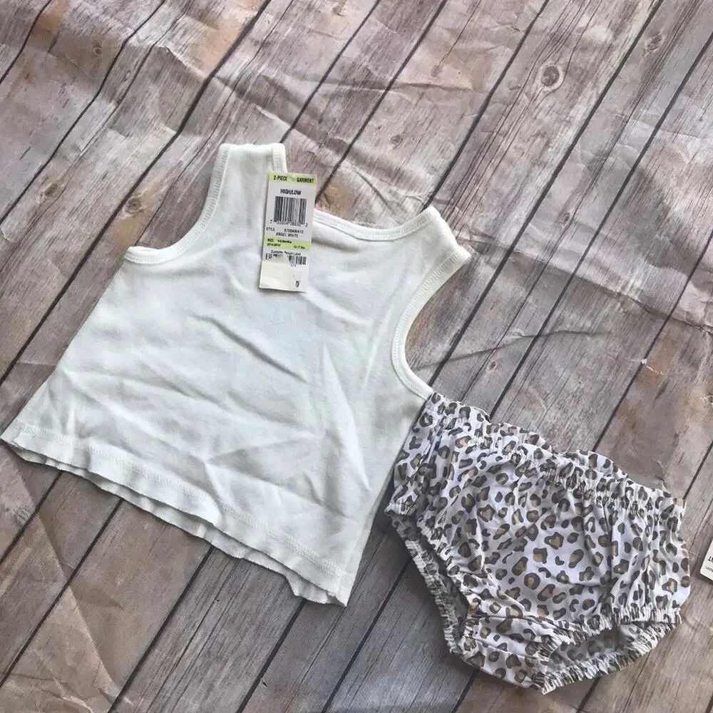 First Impressions Girls Outfit‎ Size 3-6 Mo Leopard Cat Set Ruffle Bum NEW